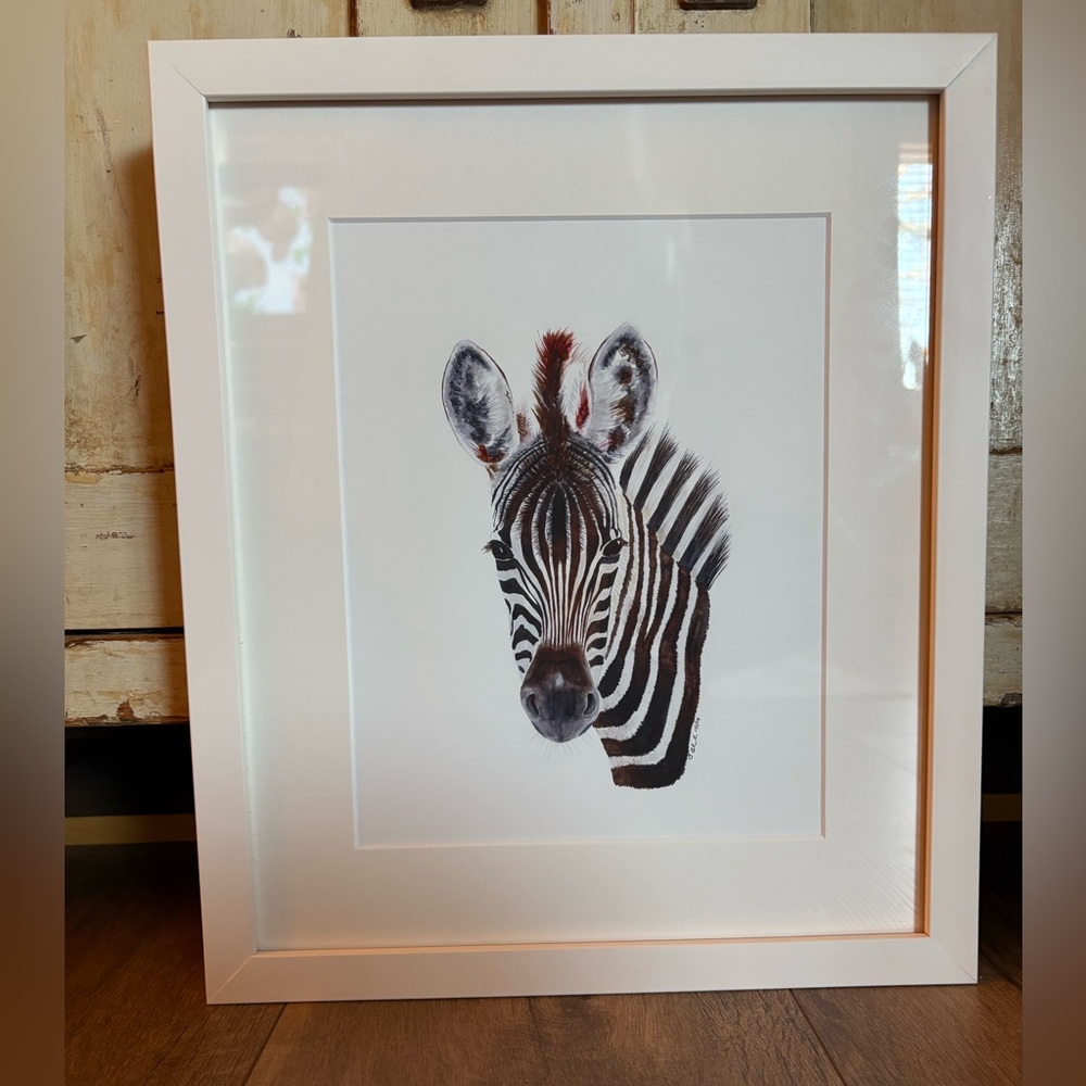 Oopsy Daisy Framed Nursery Print (Zebra)